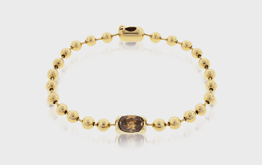 Luis Morais 14K yellow gold bracelet with diamond.