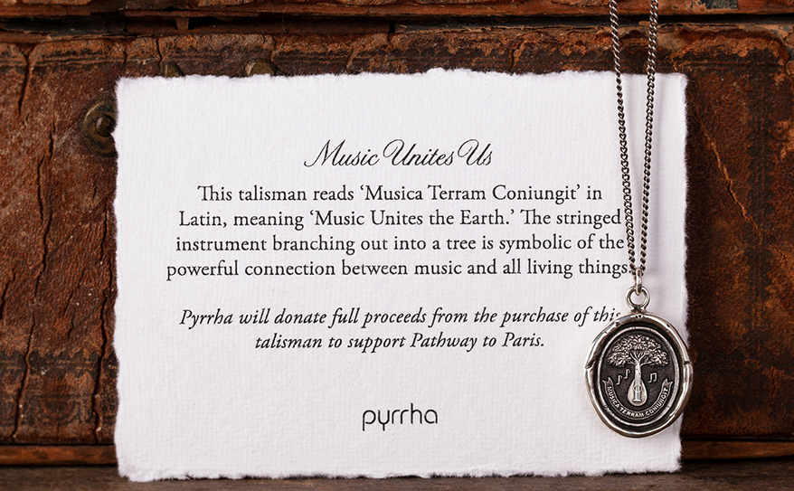Pyrrha Releases Music-Themed Necklace to Benefit Pathway to Paris