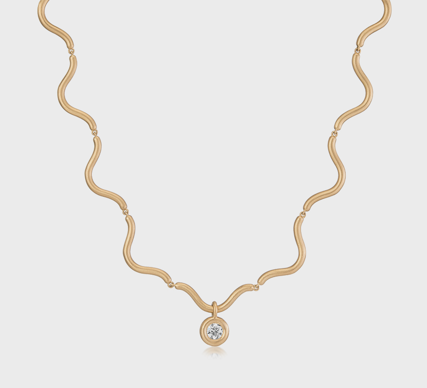 A.M. Thorne  18K yellow gold necklace with diamond