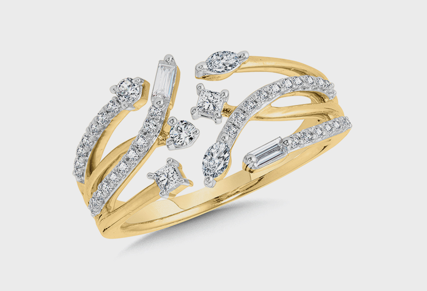 SDC Creations  14K yellow gold ring with diamonds.