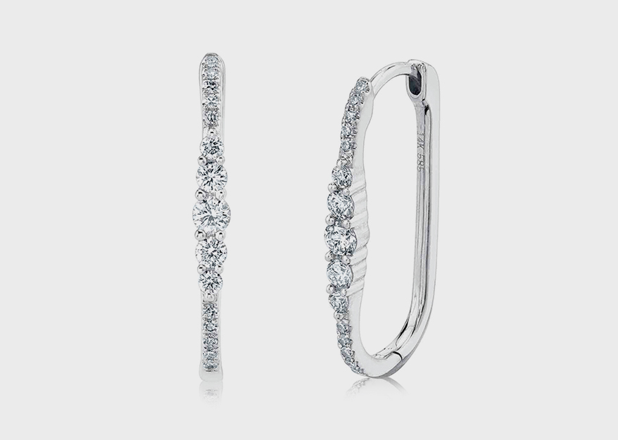 Shy Creation 14K white gold earrings with diamonds