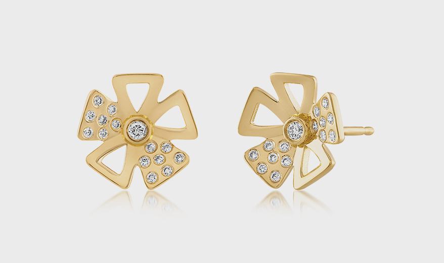 Gigi Ferranti 18K yellow gold earrings with diamond