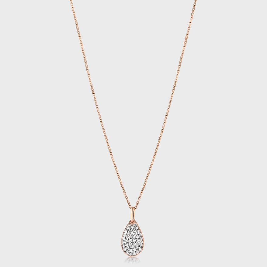 Ginette NY 18K rose gold necklace with diamonds.