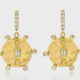 14K yellow gold earrings with diamonds.