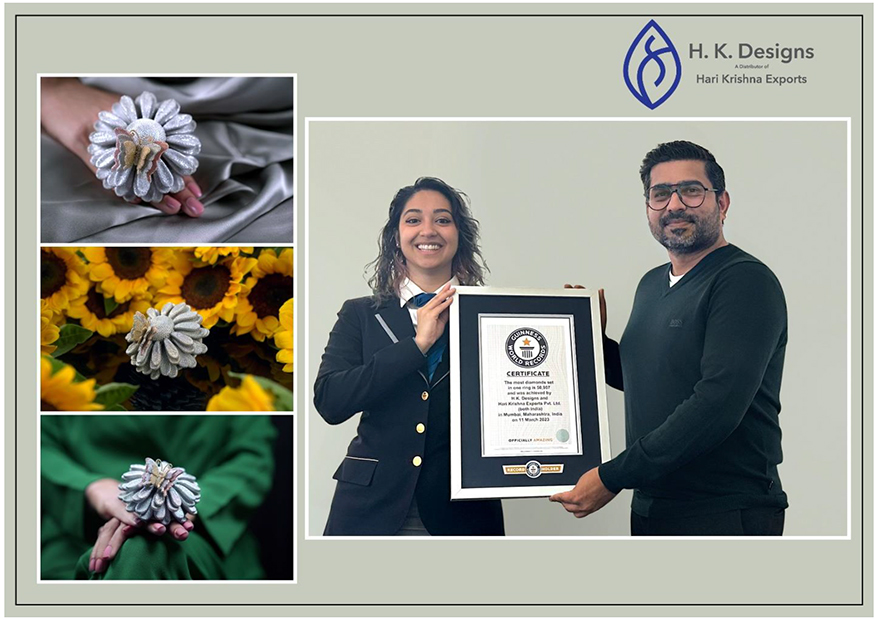 H.K. Designs and Hari Krishna Exports Set a New World Record for Most Diamonds Set in One Ring