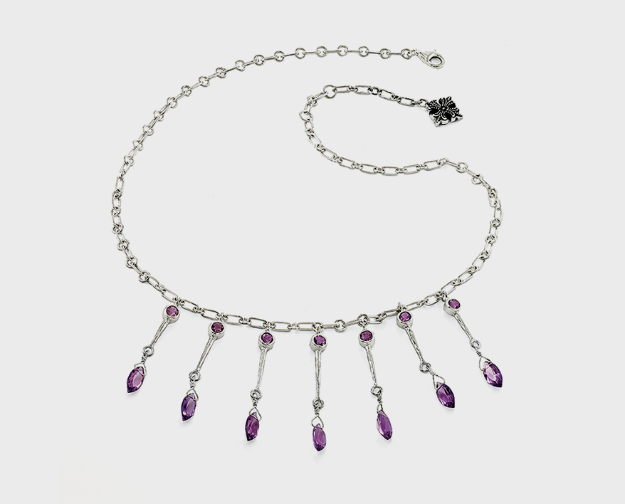 Kir Collection Sterling silver necklace with amethyst.
