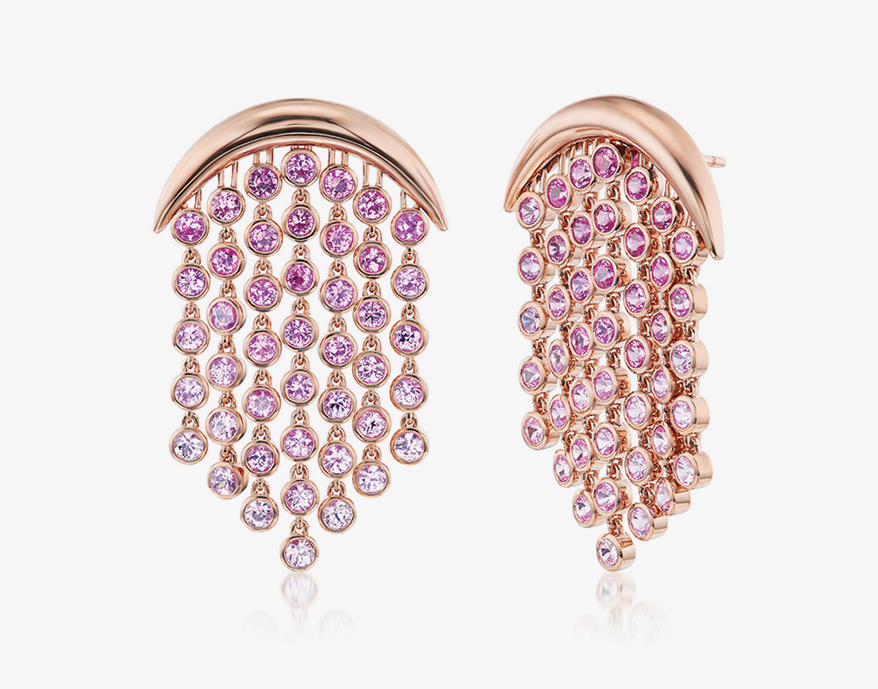 Emily P. Wheeler

Fringe earrings in 18K bezel settings in diamonds and ombre pink sapphires