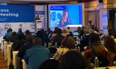 Feriel Zerouki, President of the World Diamond Council, addressing the Closing Session of the 2023 Kimberley Process Intersessional Meeting in Victoria Falls, Zimbabwe, on May 25, 2023.