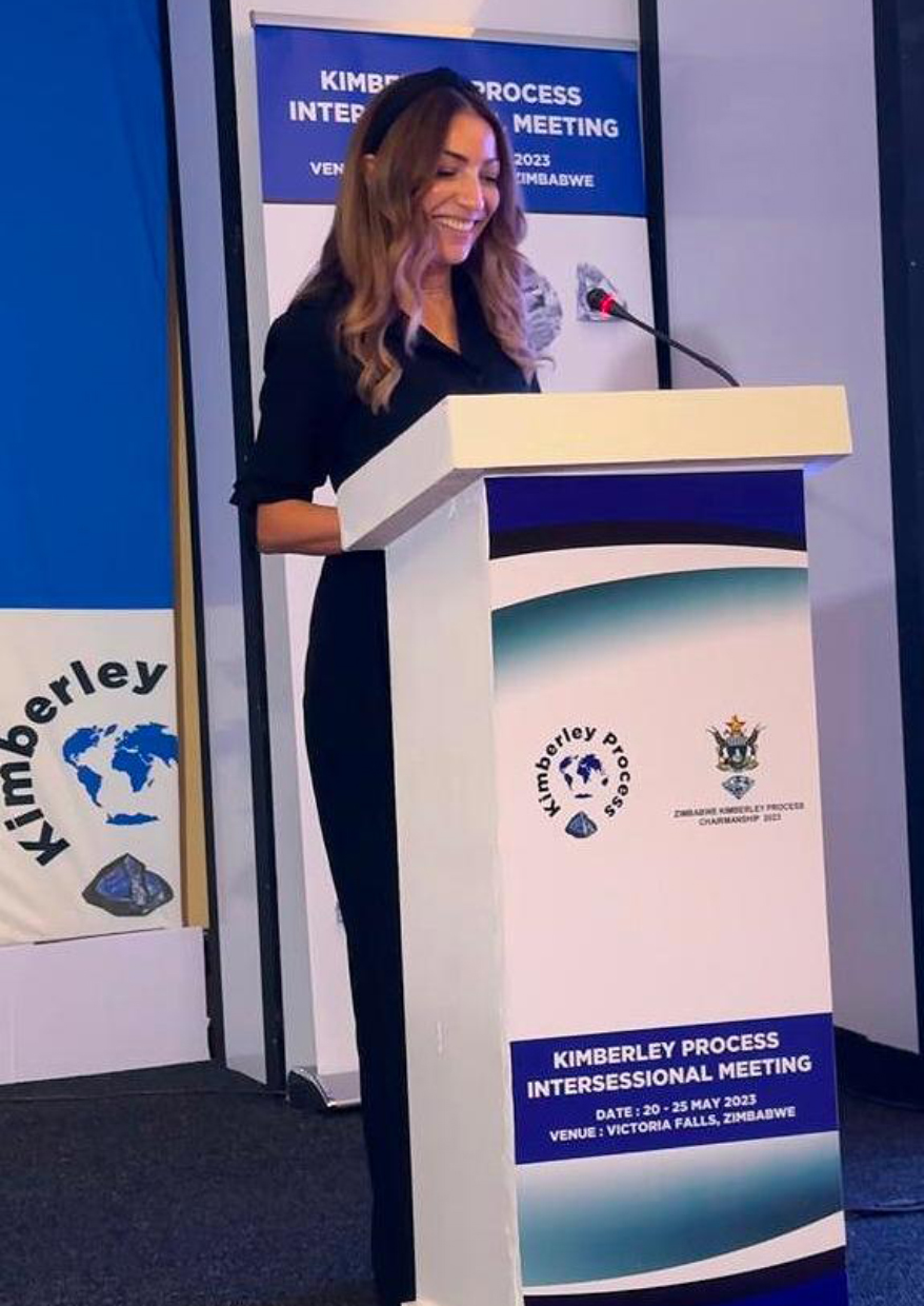 The expansion of the conflict diamond definition is essential, and the KP has been provided the mandate to do exactly that, stated WDC President Feriel Zerouki in her address the Closing Session of the 2023 Kimberley Process Intersessional Meeting.