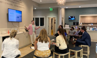 Grant Mobley of the Natural Diamond Council discusses the attributes of naturally occurring diamonds during an education session at Day’s Jewelers.
