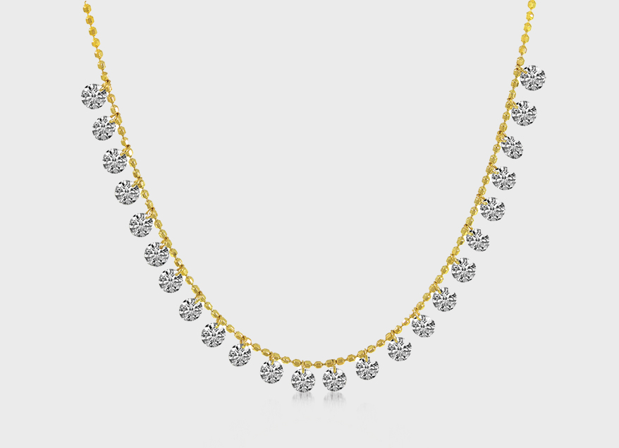Brevani 14K yellow gold necklace with diamonds