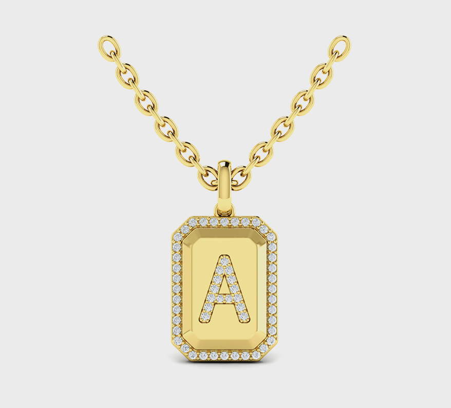 Vlora 14K yellow gold necklace with diamonds