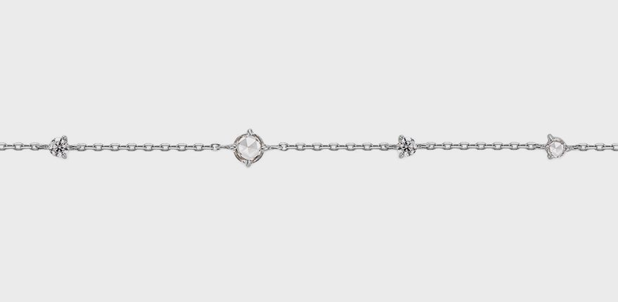 14K recycled white gold bracelet with sapphires.