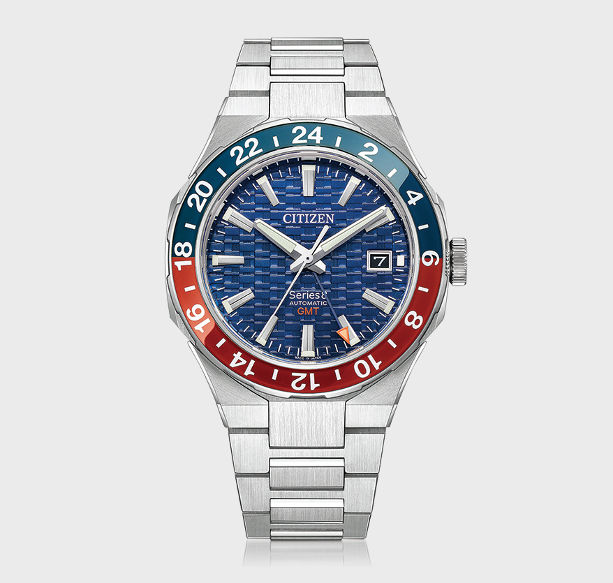 Stainless steel watch.