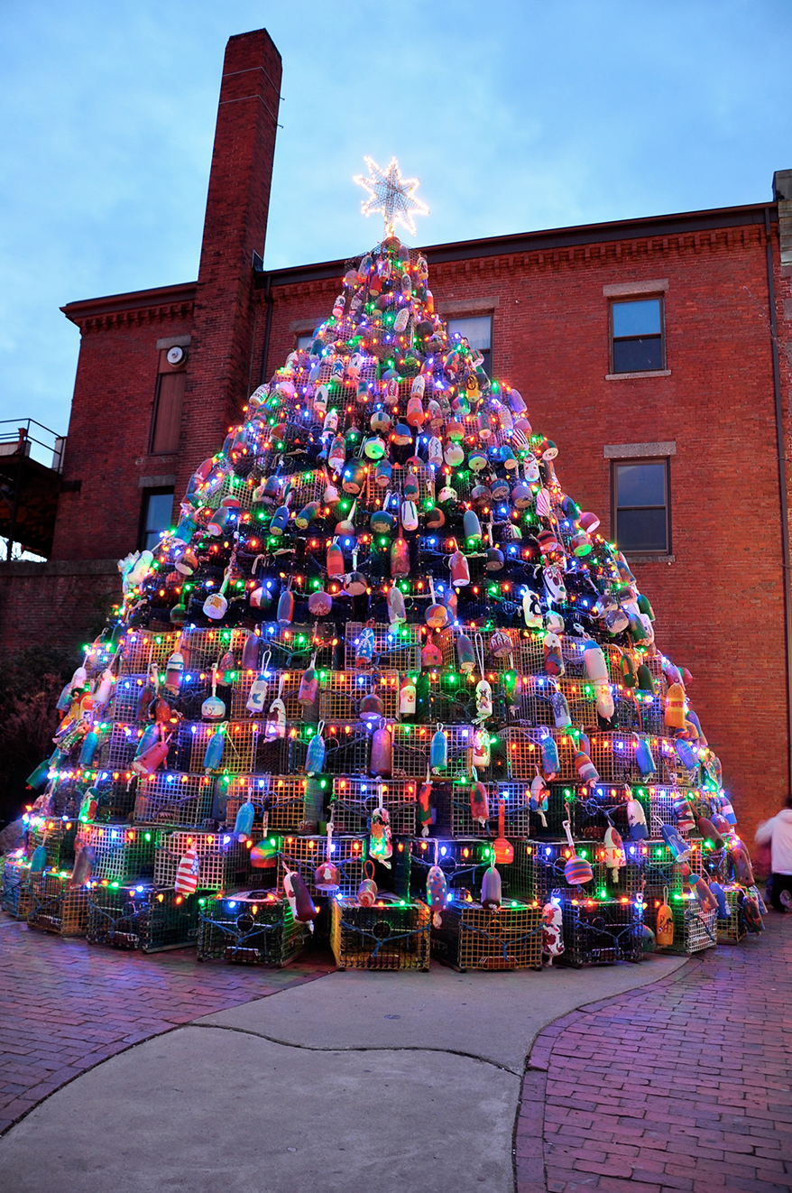 A community Christmas tree adds to the magic of downtown Gloucester’s holiday ladies night event.