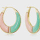 18K yellow gold hoops with chrysoprase