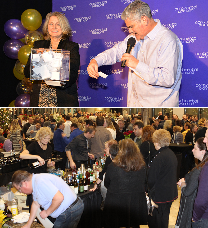 Minnesota Vikings players and giveaways attract a crowd to the annual Continental Diamond customer appreciation event.