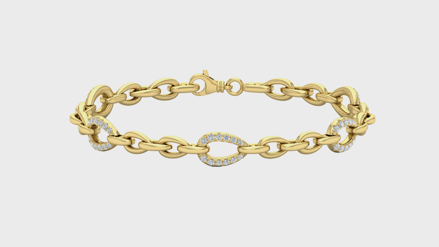 Vlora 14K yellow gold bracelet with diamonds