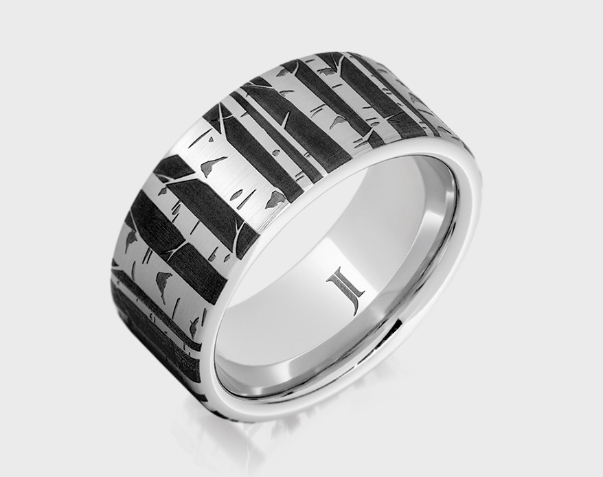Jewelry Innovations Serinium ring with engraving.