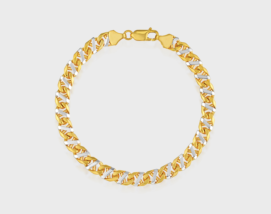 Midas Chain 14K yellow and white gold bracelet.