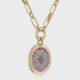14K yellow gold pendant necklace with sapphire and amethyst