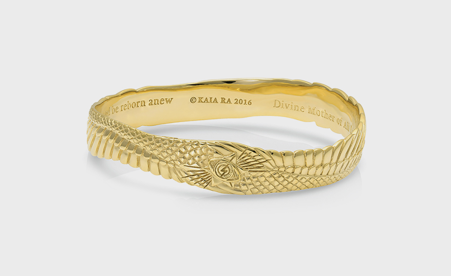 Kaia Ra Jewelry 24K yellow gold vermeil over sterling silver bangle.