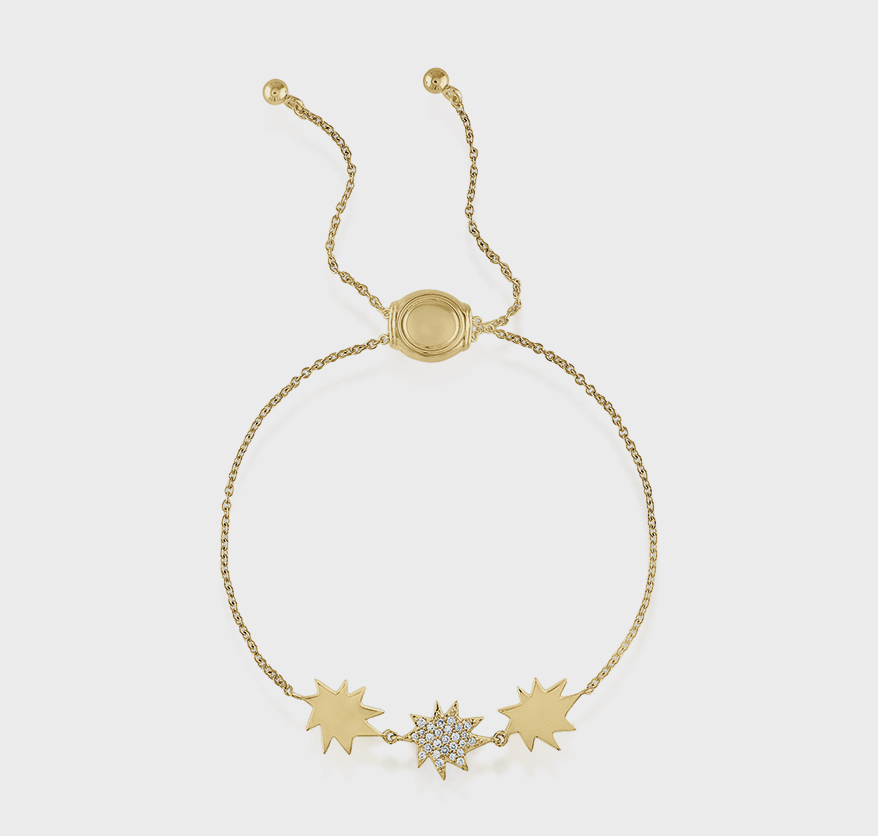 Emily Kuvin Jewelry 14K yellow gold bracelet with diamonds.