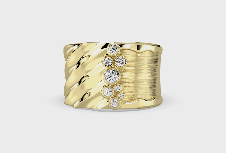 Clarté Recycled 14K yellow gold ring with diamonds