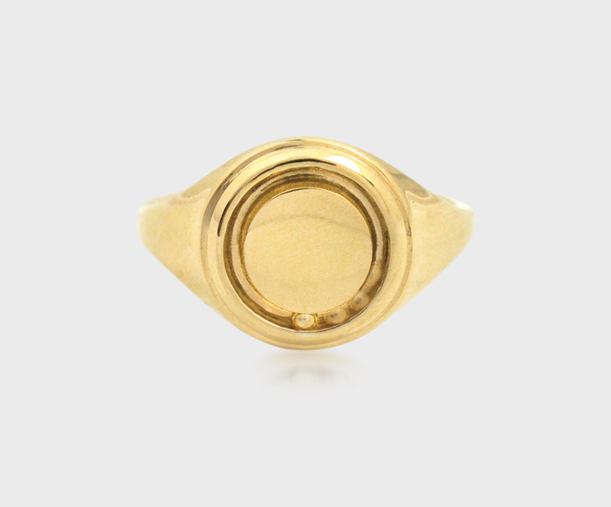 Emma Brooke Jewelry 14K yellow gold ring with rolling ball.