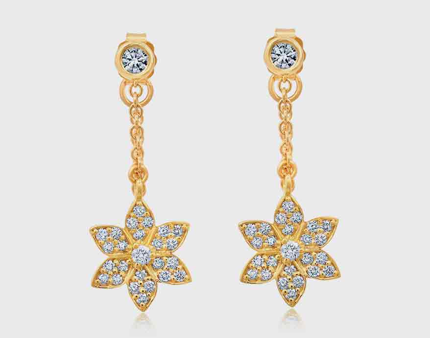 Misahara 18K yellow gold earrings with diamonds