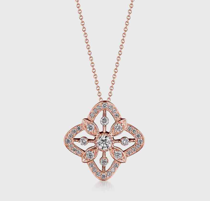 Verragio 18K rose gold pendant with diamonds