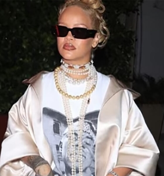 Judge the Jewels: Rihanna Schools Us in High-Low Dressing by Piling on Pearls with a Tee and Jeans