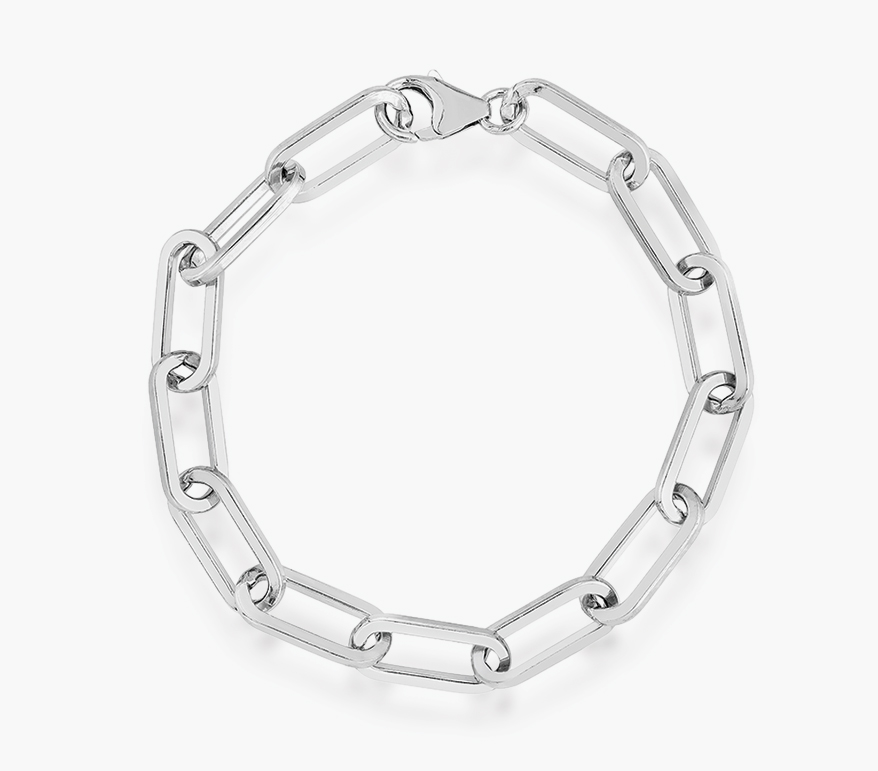 Midas Chain Rhodium-plated sterling silver chain bracelet.