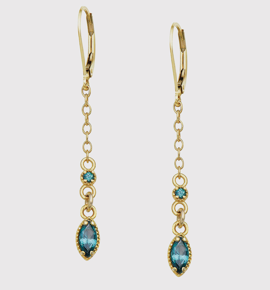 Anatoli 18K yellow gold vermeil over sterling silver earrings with Paraiba topaz.