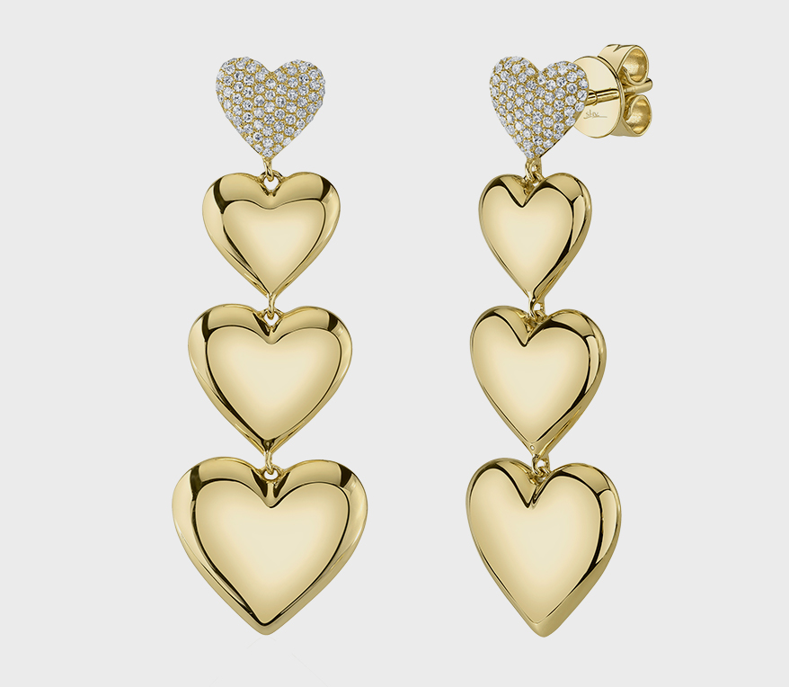Shy Creation 14K yellow gold earrings with diamonds