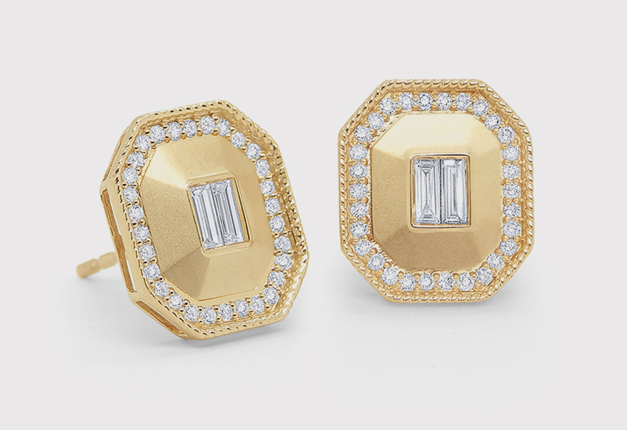 KC Designs 14K yellow gold earrings with diamonds