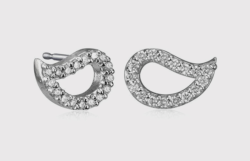 Marjaneh Amin Platinum earrings with diamonds