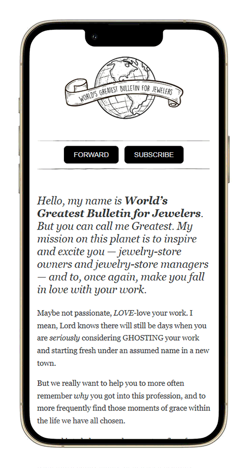 World’s Greatest Bulletin for Jewelers Signup Page