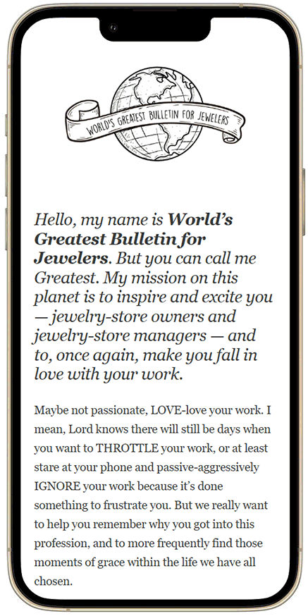 World&#8217;s Greatest Bulletin for Jewelers Signup Page
