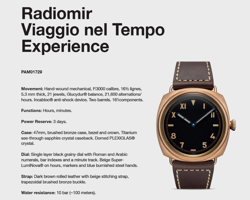 Panerai Unveils Radiomir Viaggio nel Tempo Experience Set