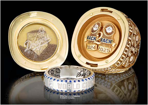 Dodgers&rsquo; Championship Rings Feature Diamonds, Sapphires and Game 7 Dirt